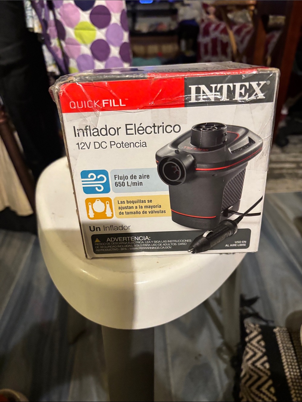 Intex Electric Air Pump Inflador Eléctrico 12V - Black/Red